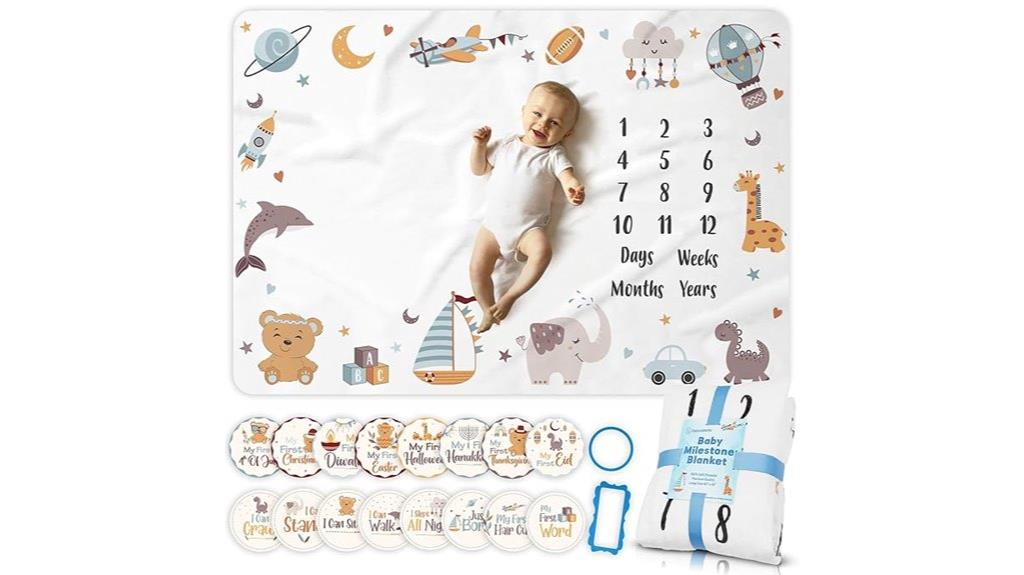 baby milestone blanket with stickers