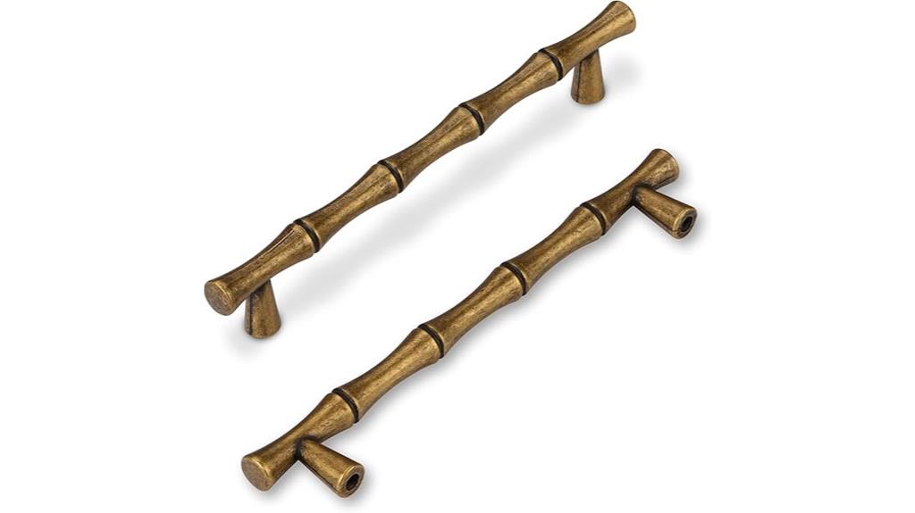 bamboo zinc cabinet handles