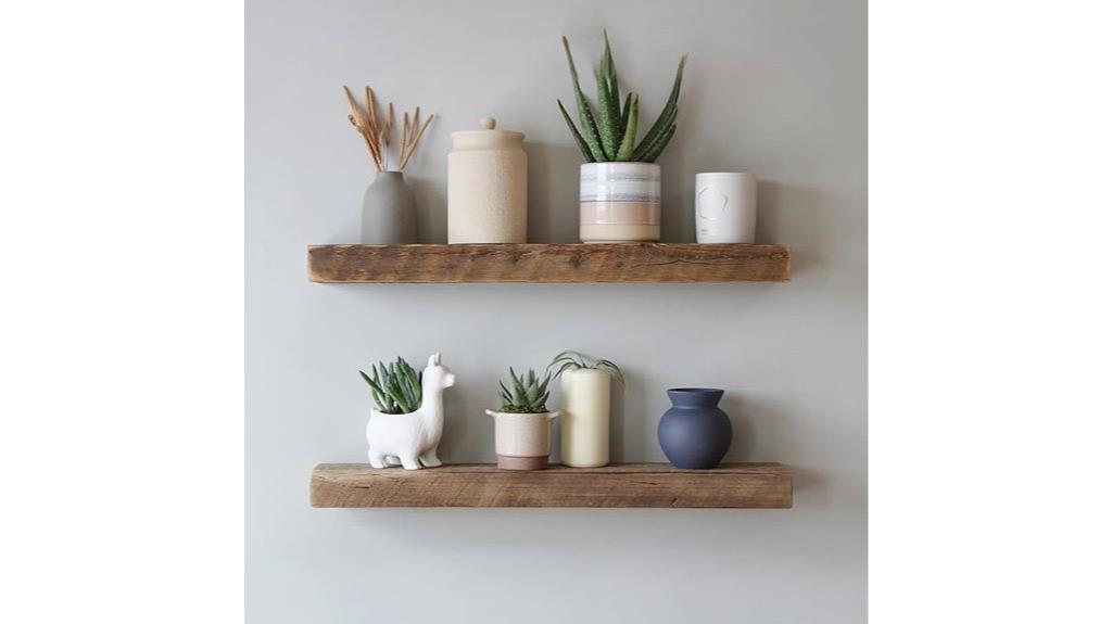 barnwood floating shelves set