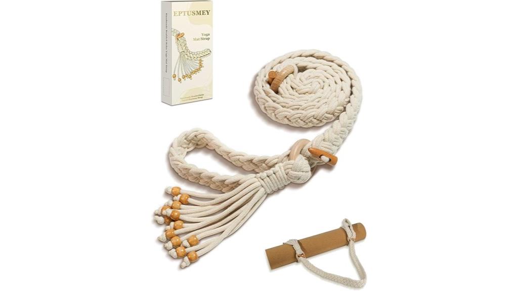 beaded tassel yoga strap
