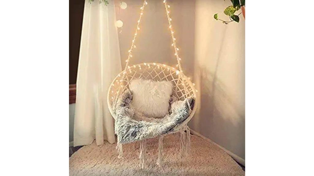 bedroom hanging chair with lights