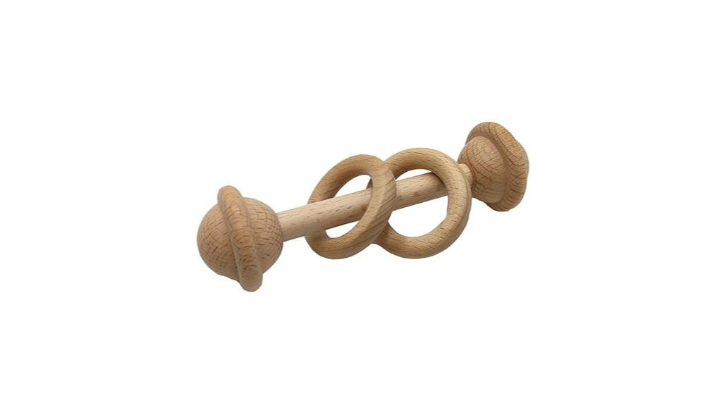 beige beech wood rattle