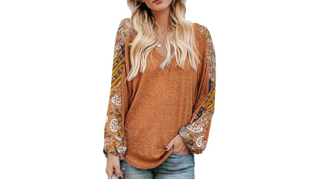 beyove boho v neck top