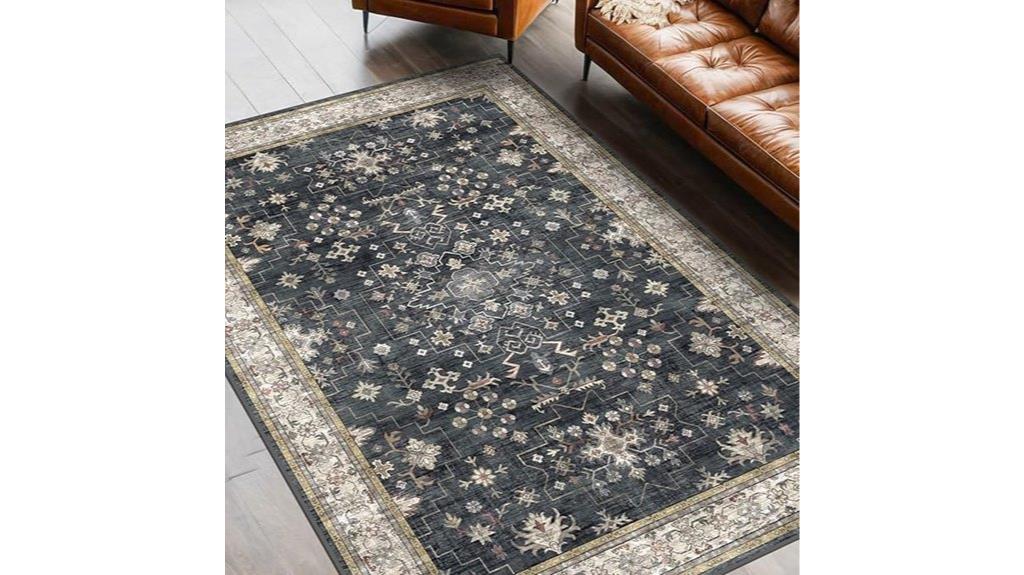 black boho rug