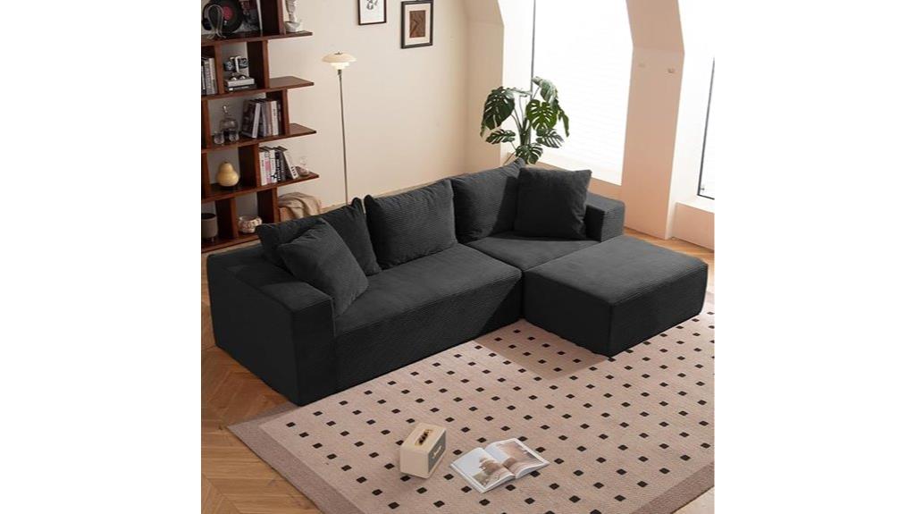 black deep seat sofa