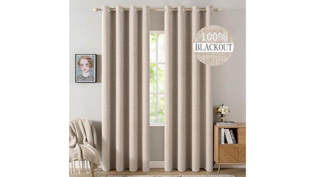 blackout linen bedroom curtains