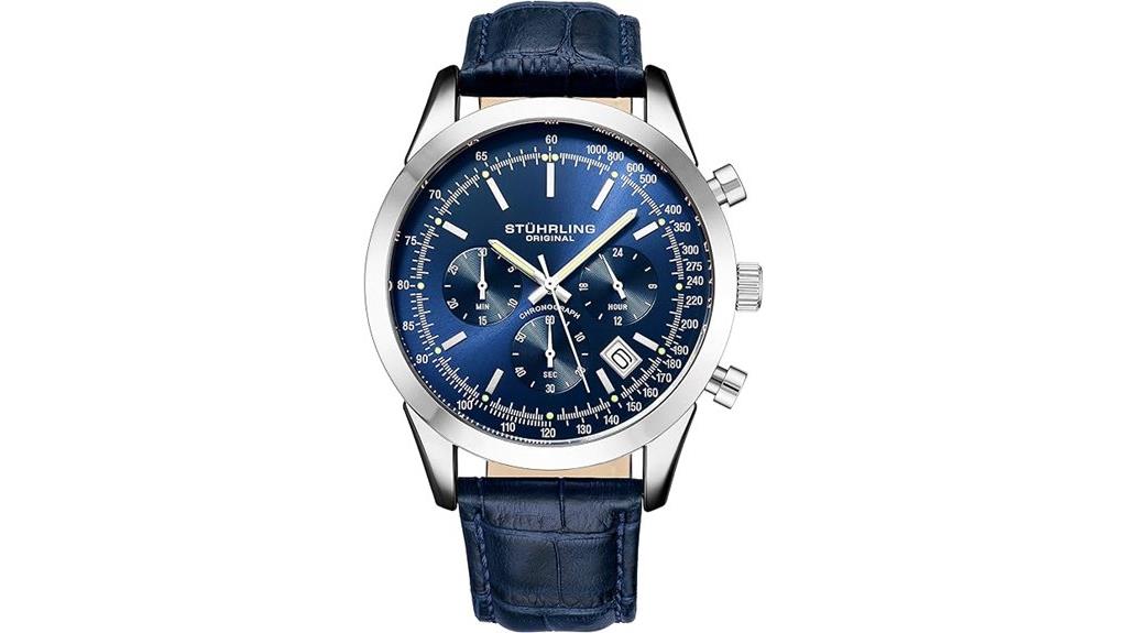 blue dial leather strap