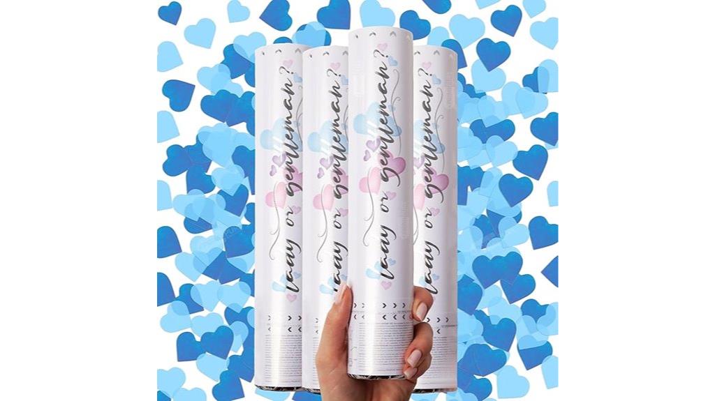 blue heart shaped confetti
