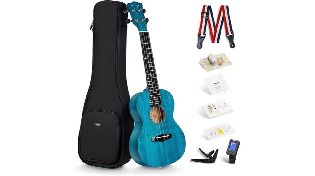 blue mahogany ukulele starter kit