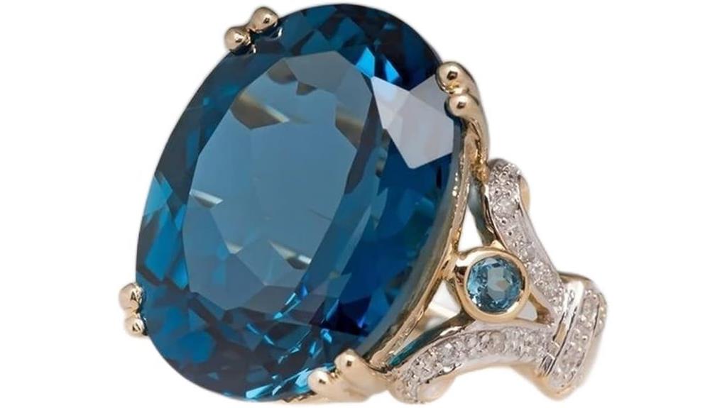 blue topaz gold ring