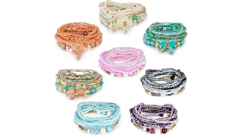 bohemian bead bracelet set