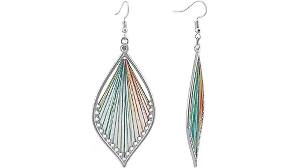 bohemian colorful leaf earrings