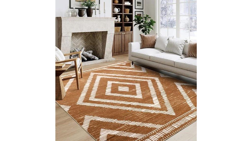 boho brown non slip rug