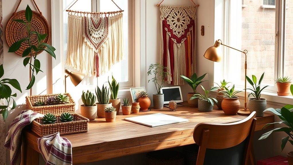 boho desk decor ideas