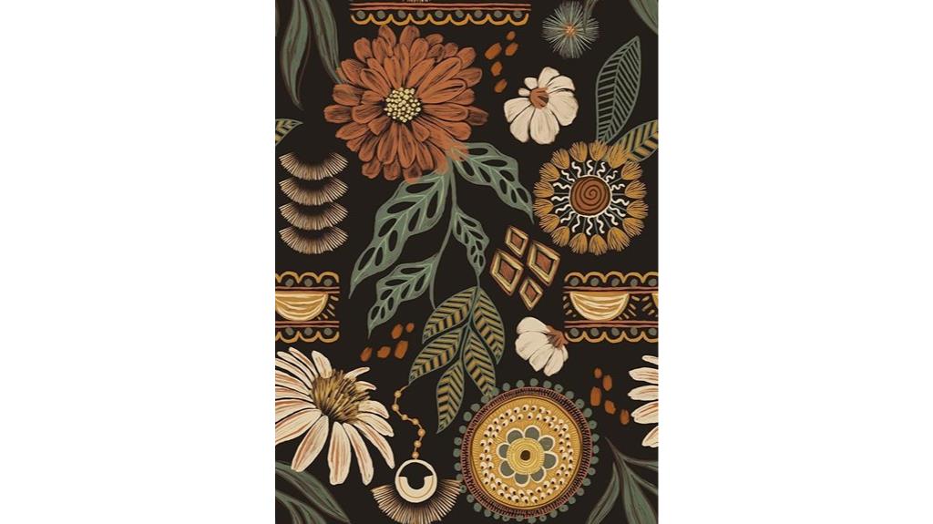 boho floral peel wallpaper