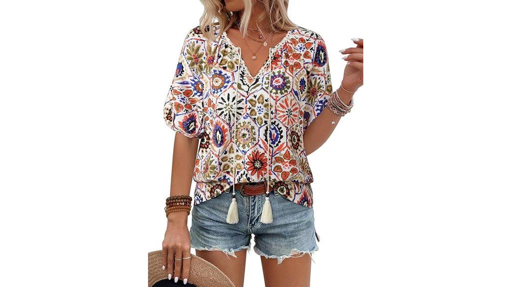 boho floral tie tops
