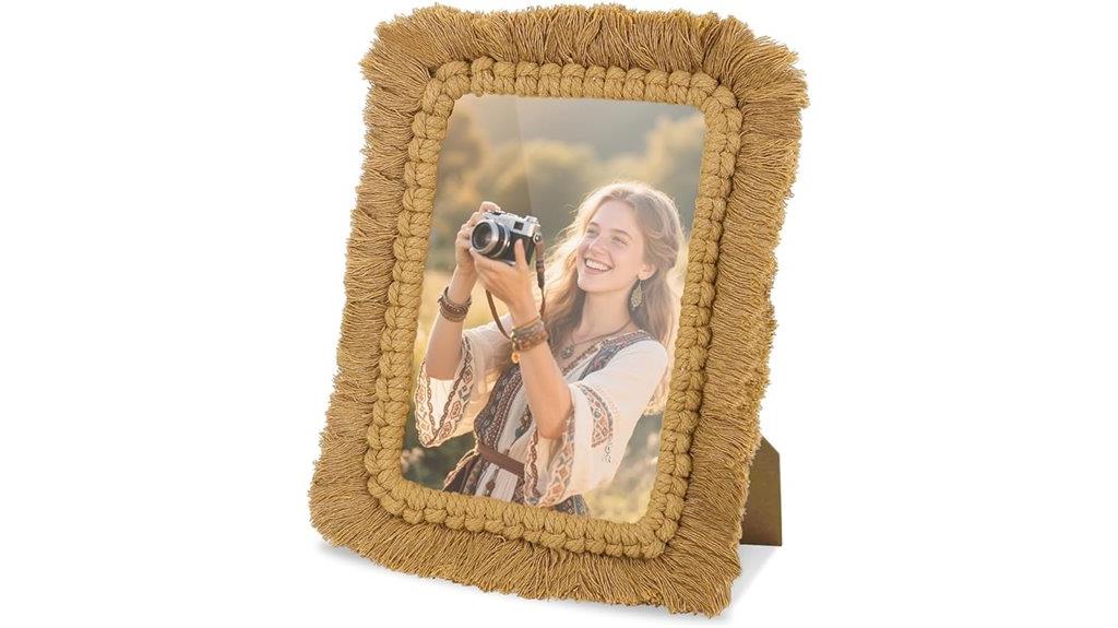 boho hand woven photo frame