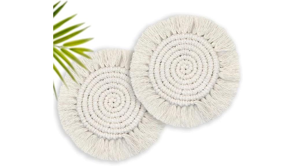 boho handwoven coaster set