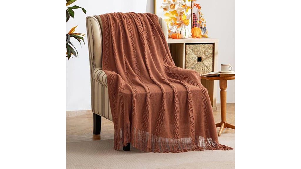 boho knit couch blanket