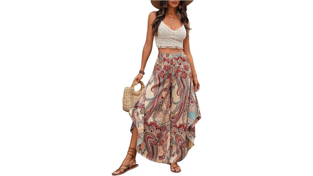 boho paisley wide pants