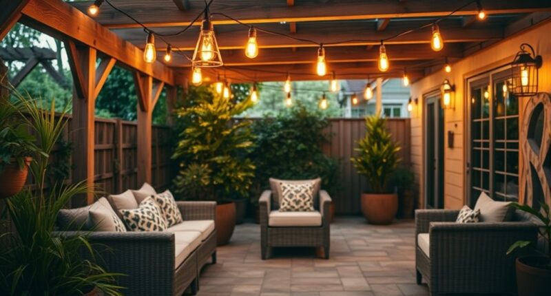 boho patio string lights