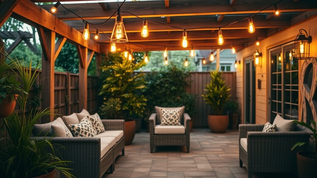 boho patio string lights