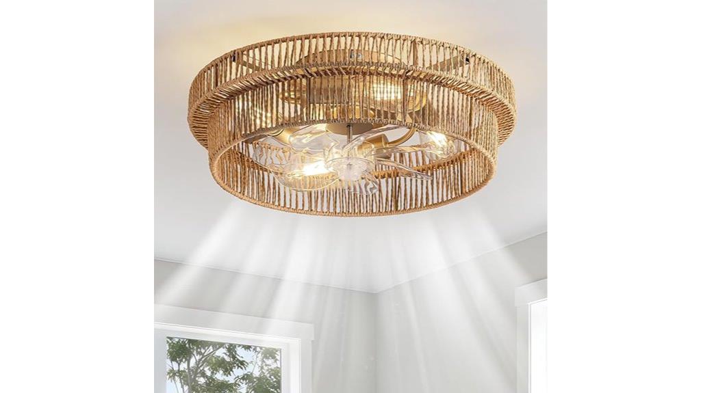boho rattan ceiling fan