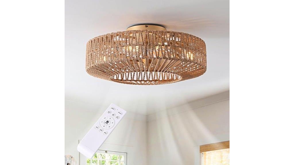 boho rattan ceiling fan