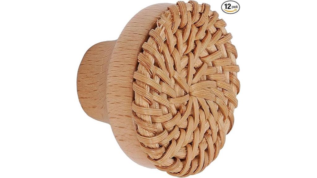 boho rattan drawer knobs