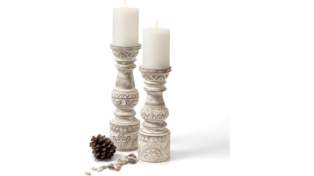 boho tall candle holders
