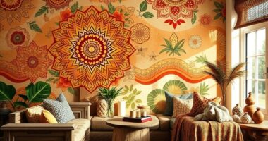 boho wall mural ideas