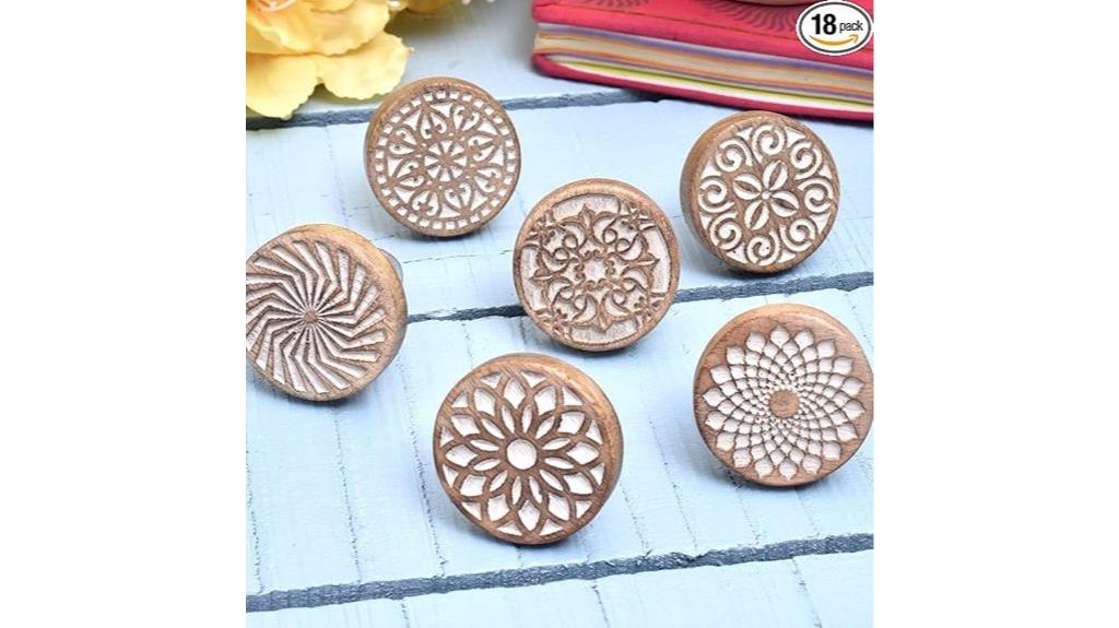 boho wooden knob set