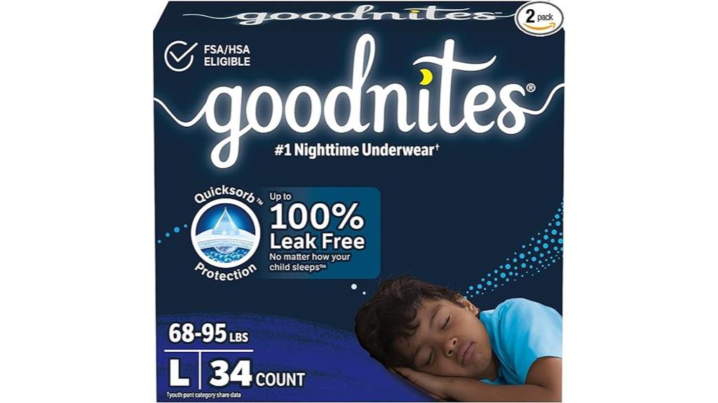 boy s large nighttime underwear