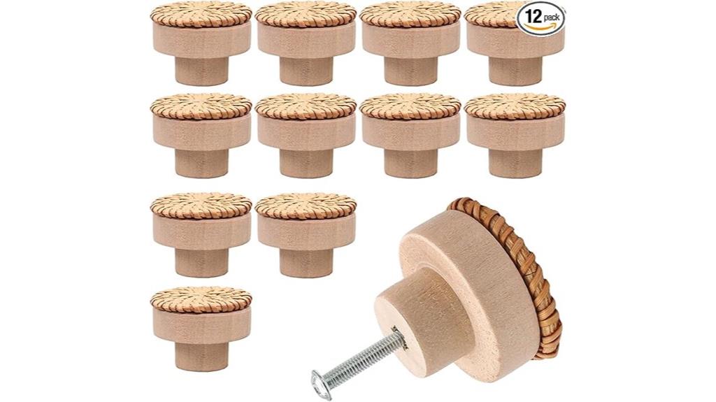 brown rattan dresser knobs