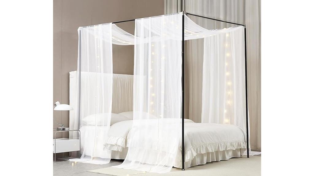 canopy bed curtain lights