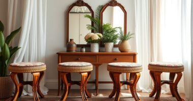 charming boho vanity stools