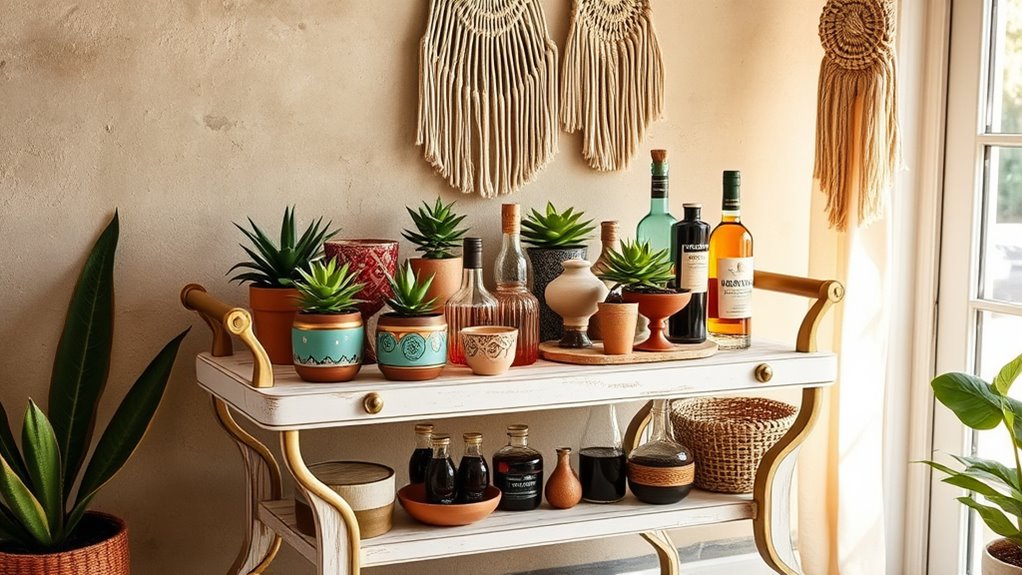chic boho bar carts