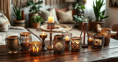 chic boho candle decor