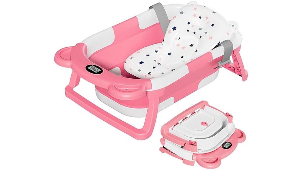 collapsible baby bathtub with cushion