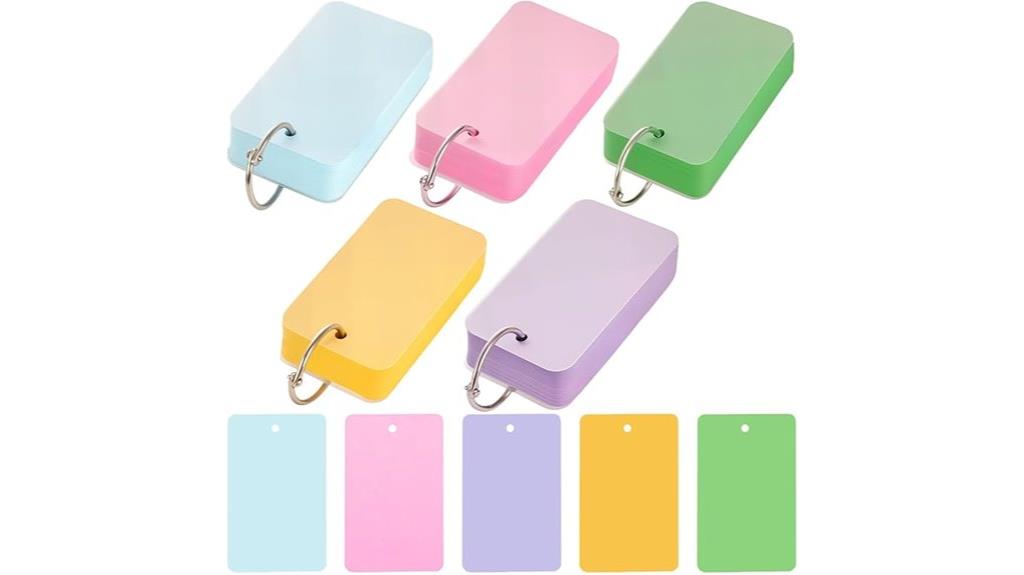 colored index cards set