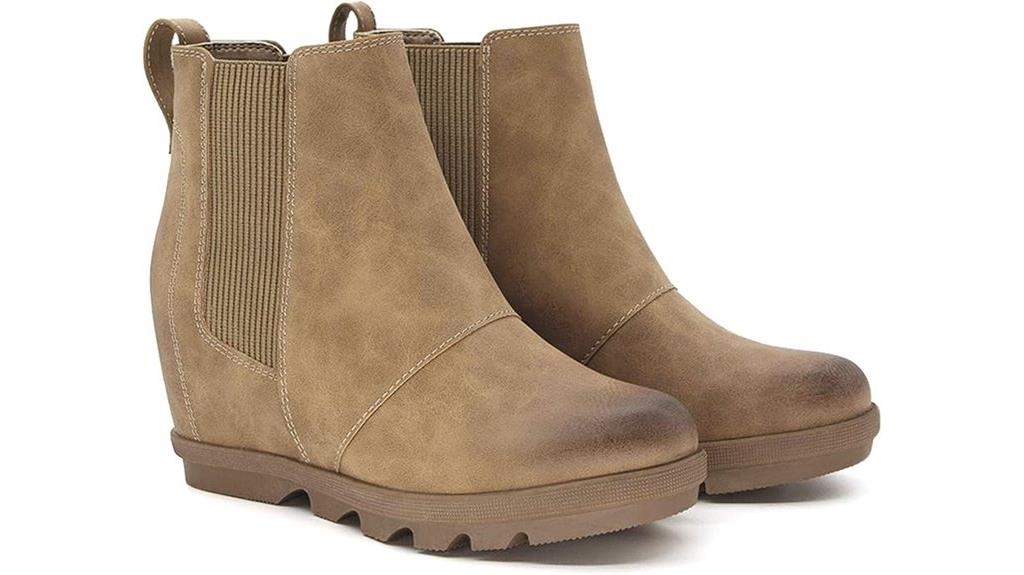 comfortable ankle wedge boots