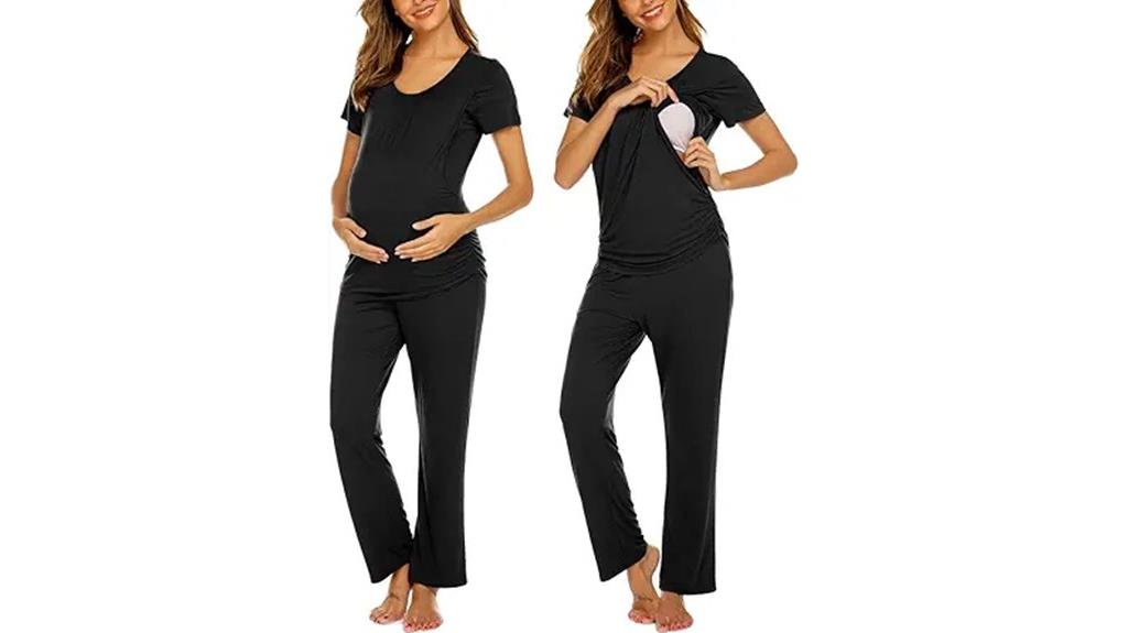 comfortable nursing maternity pajamas