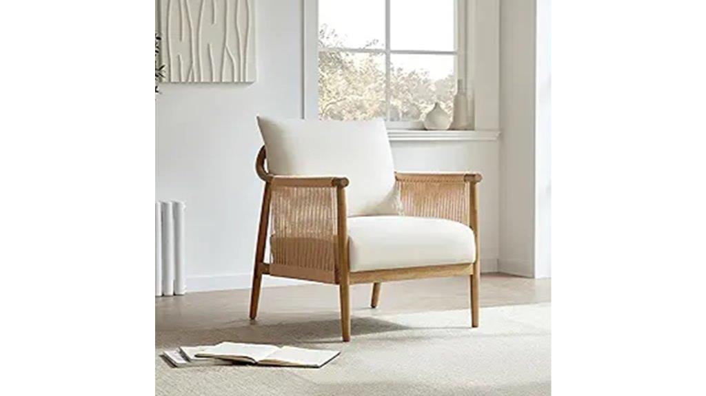 cream chita braid armchair