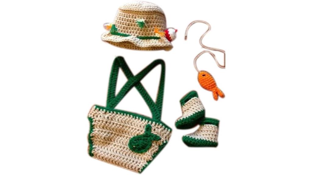 crochet fisherman baby outfit