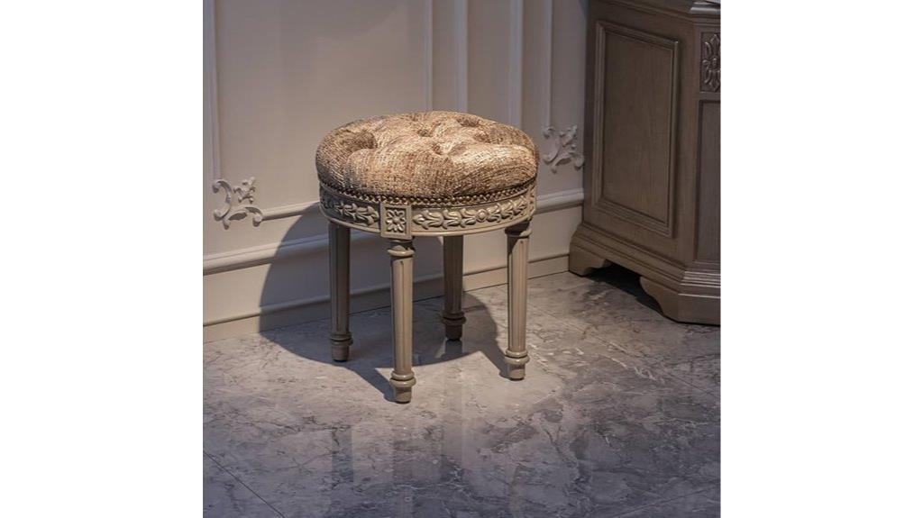 decorative cushioned vanity stool