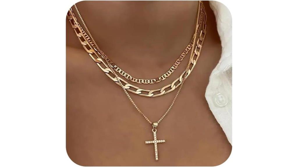 delicate gold cross necklace