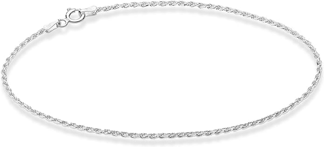 diamond cut braided rope anklet