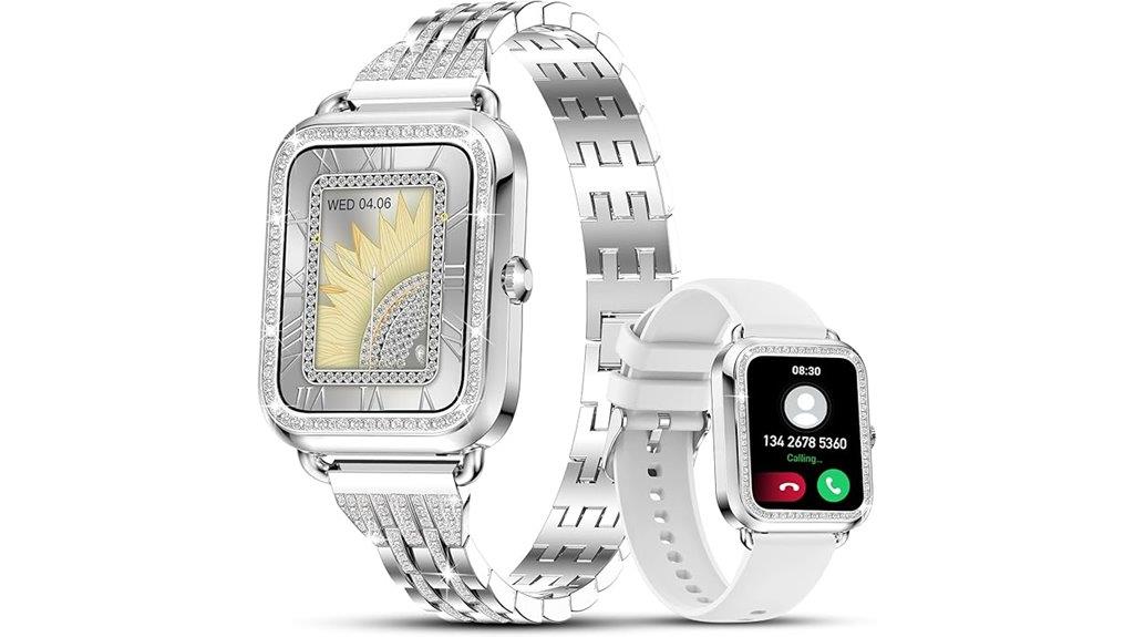 diamond embellished women s smartwatch