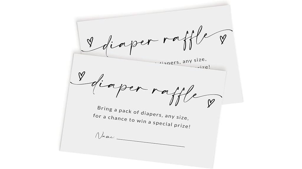 diaper raffle card pack