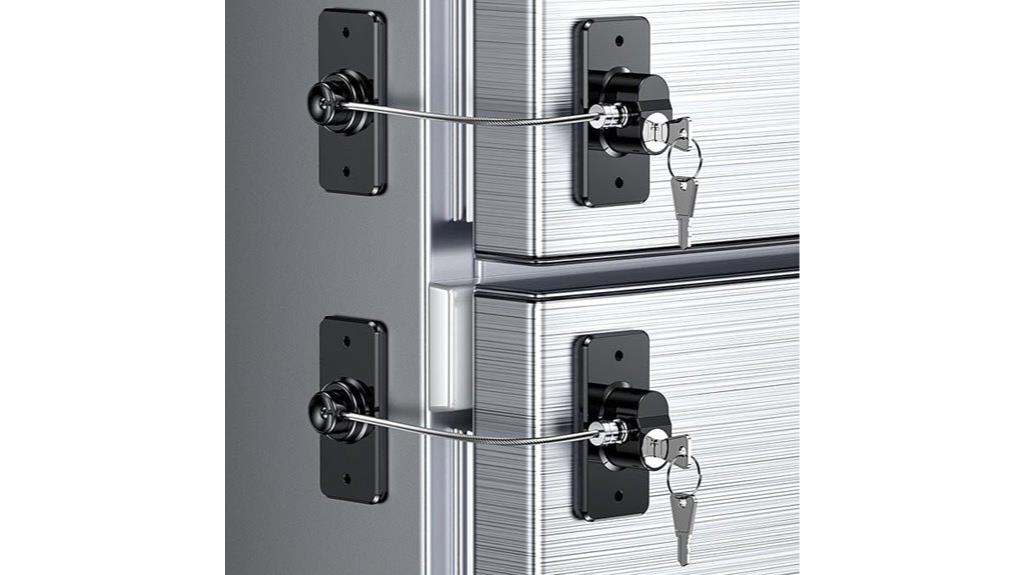 dual adhesive refrigerator locks